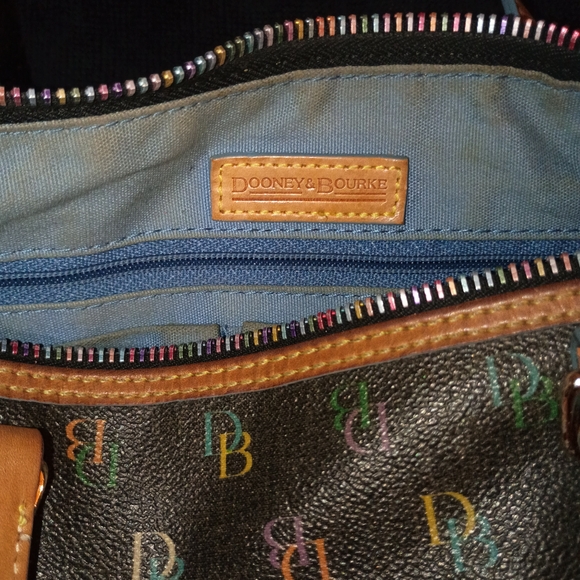 Dooney & Bourke Multicolor Monogram Satchel with Tan Trim - Picture 4 of 7